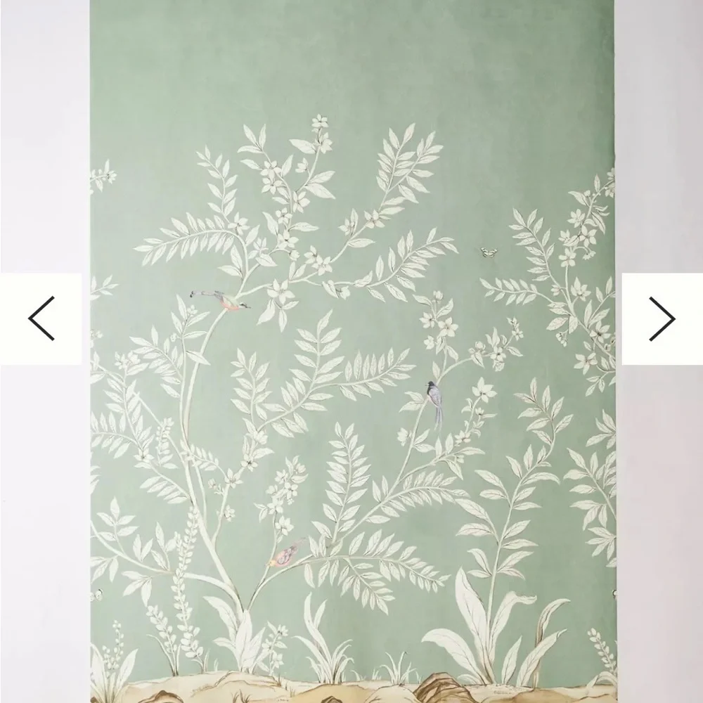 Anthropologie Vining Beauty Floral Green Wall Mural